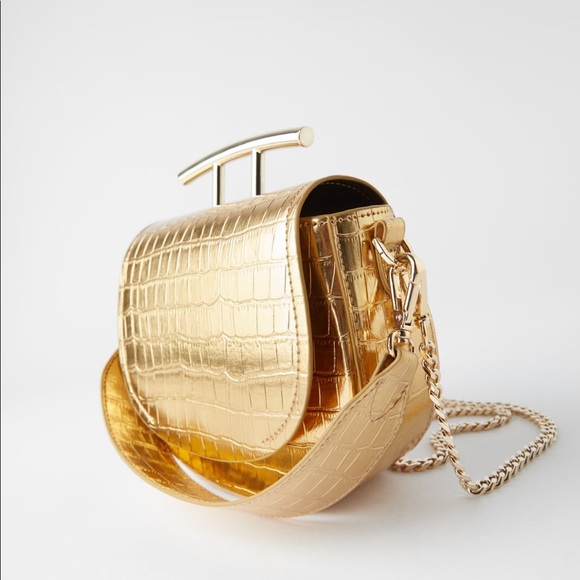 Zara metallic animal print oval crossbody bag - Picture 3 of 13